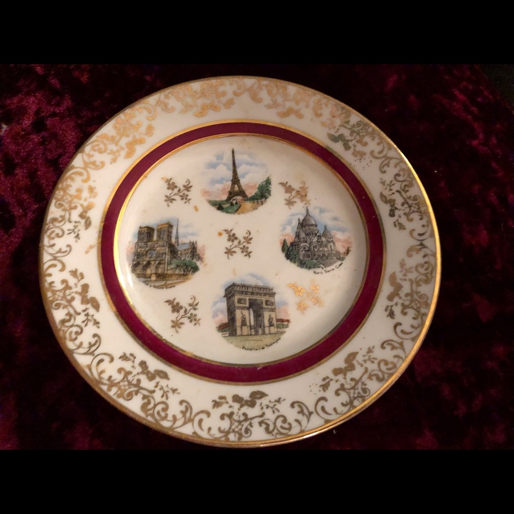Vintage Limoges Plate from Estate in France/Paris